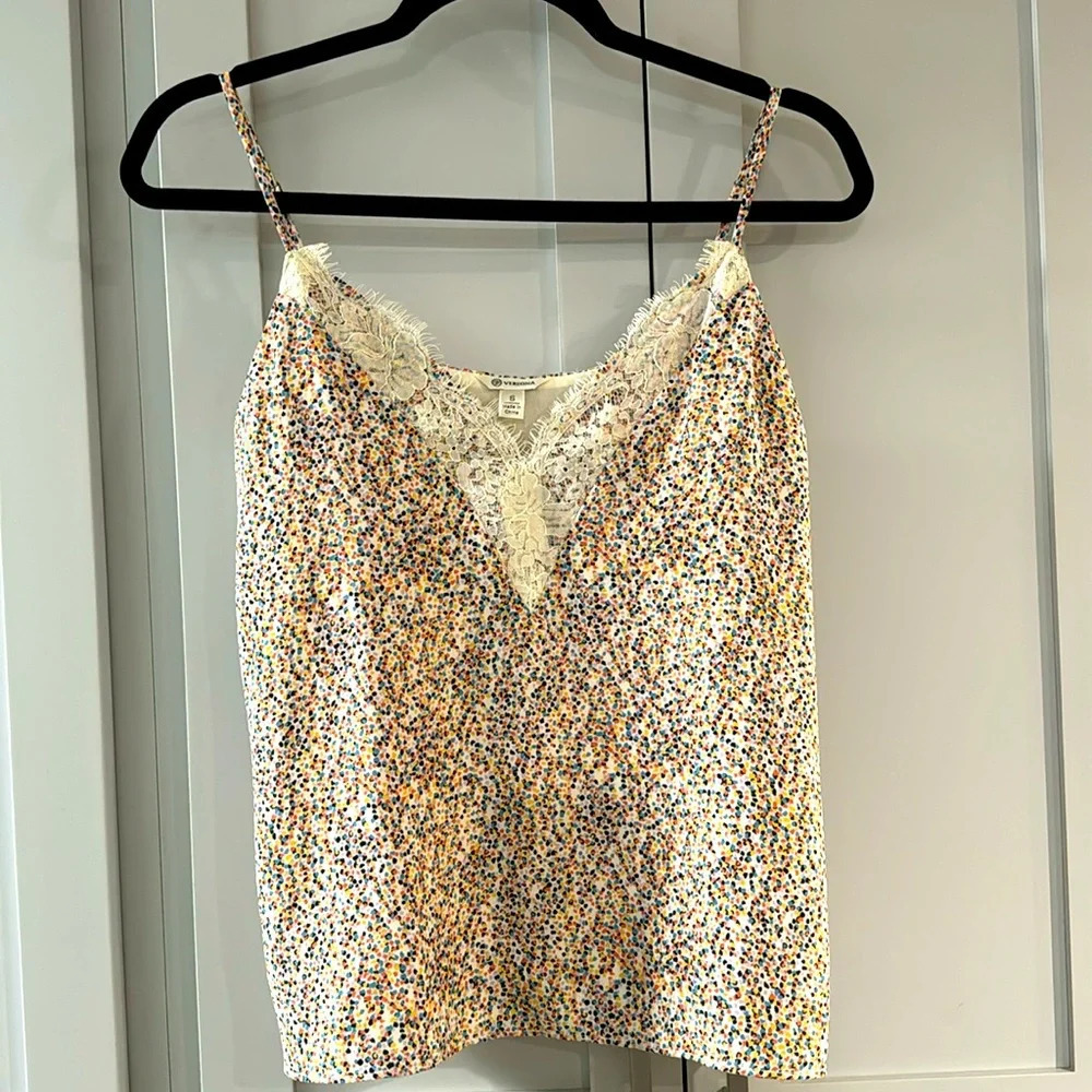 Versona Shell Cami Tank Multicolored Dot Size Small
